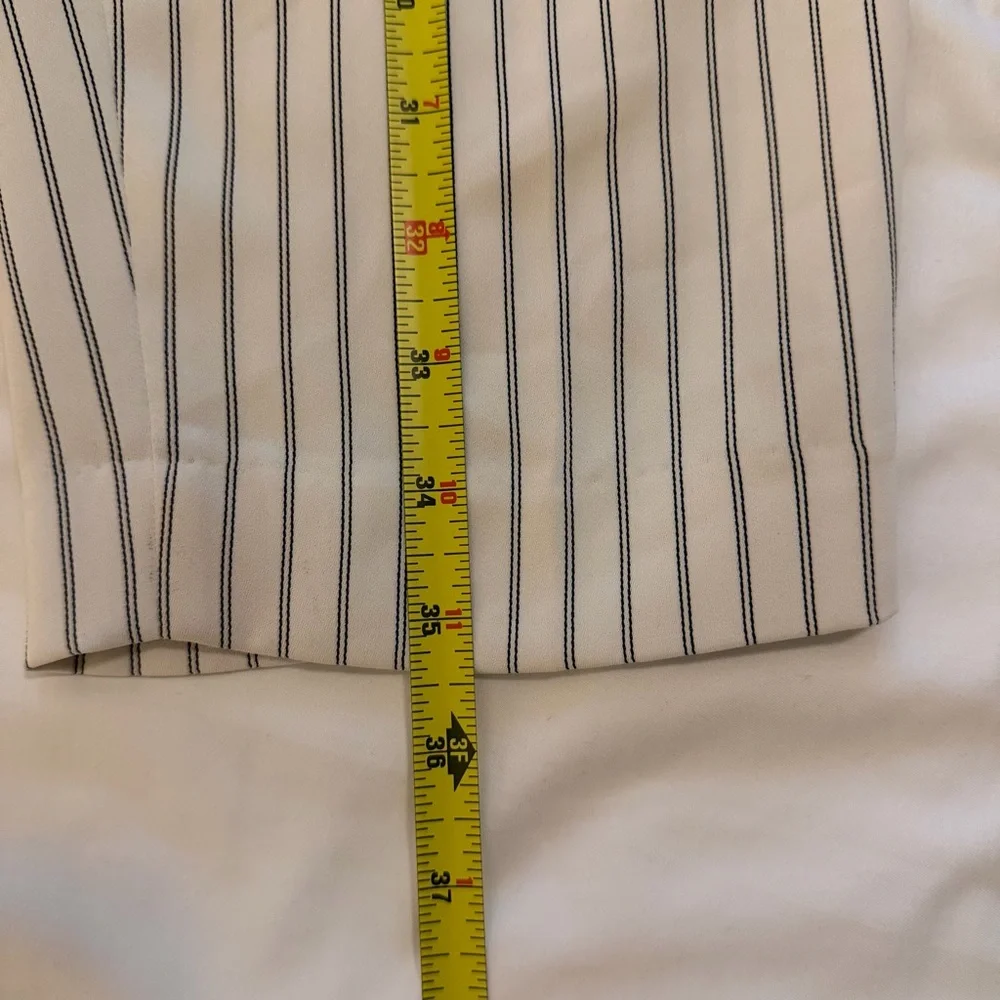 Express High Rise White Pants with Black Stripes - Picture 9 of 11